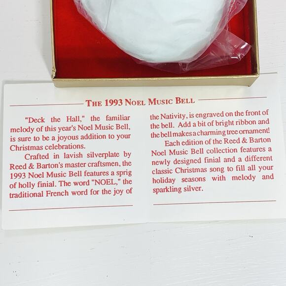 REED & BARTON Noel Music Bell 14th Ed Silverplate "Deck the Hall" Sealed NEW - Picture 4 of 4